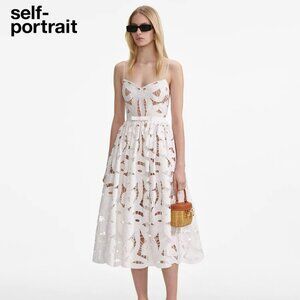 Self-Portrait❤ Embroidered sexy suspender dress